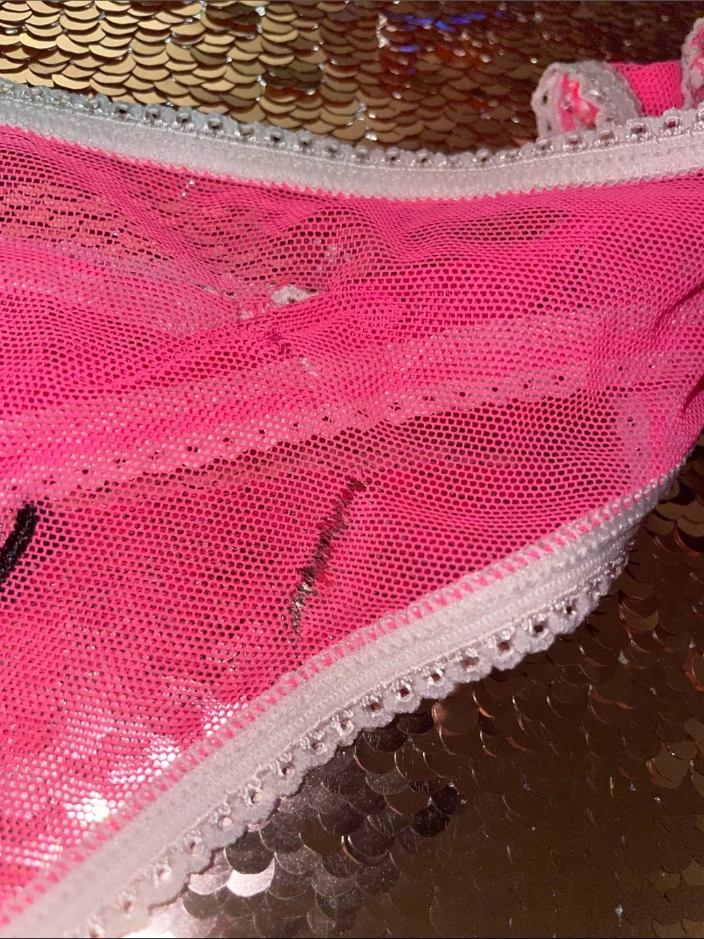 Sassy Pink Thong- Well Worn